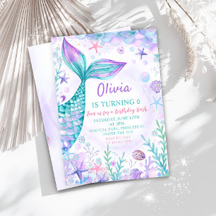 Magical Mermaids Tail Birthday Party Invitation