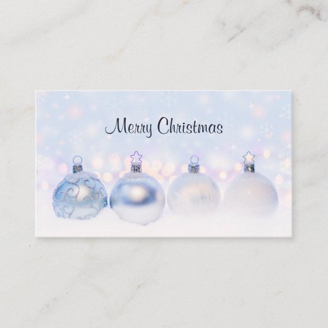 Magical Metallic Christmas Balls Photograph Business Card (Front)