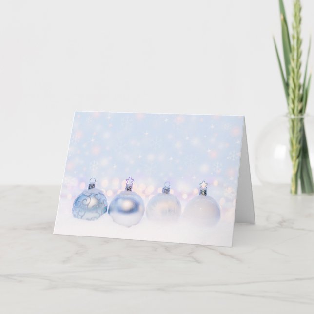Magical Metallic Christmas Balls Photograph Card (Front)