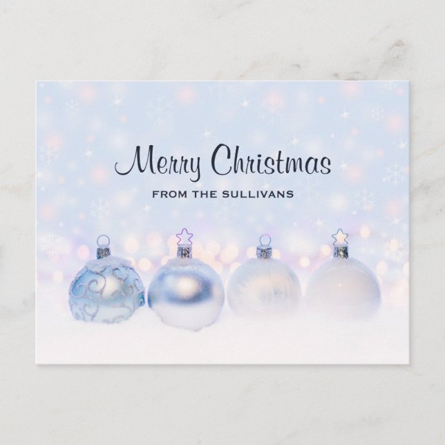 Magical Metallic Christmas Balls Photograph Postcard (Front)