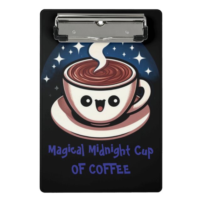 Magical Midnight Cup Of Coffee  Mini Clipboard (Front)