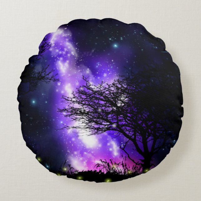 Magical Milky Way Round Pillow (Front)