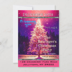 Magical moment Dreamlike 4X6 Christmas Party Invitation