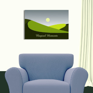 Magical Moments, Green Rolling Hills Landscape Poster