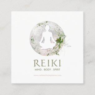 Magical Moon and Greenery Reiki Business Cards