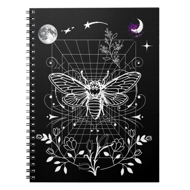 Magical Moon and Moth Notebook (Front)