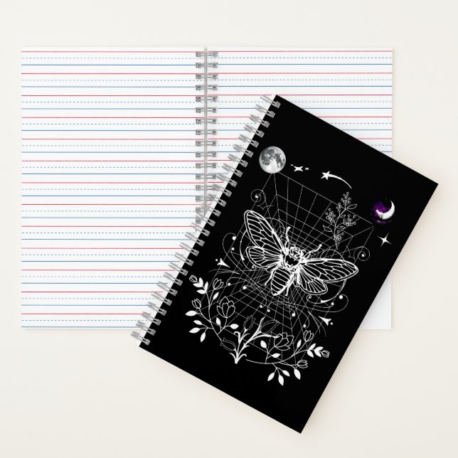Magical Moon and Moth Notebook (Inside)