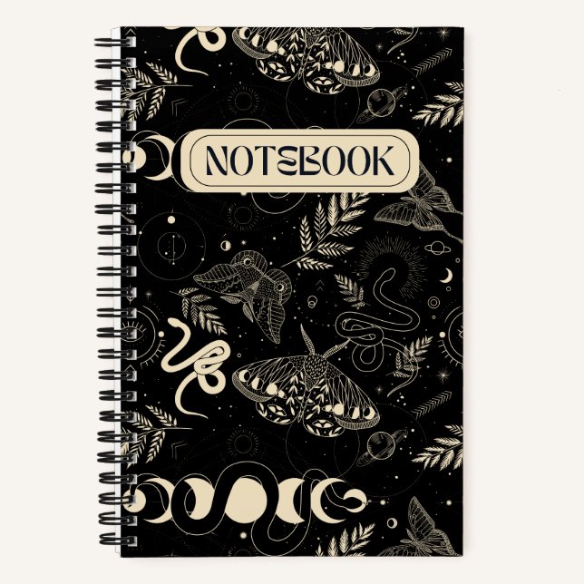 Magical Moon Moth and Snakes  Notebook (Front)