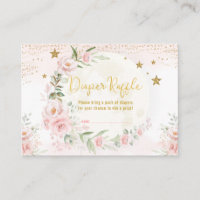 Magical Moon Stars Blush Gold Floral Diaper Raffle