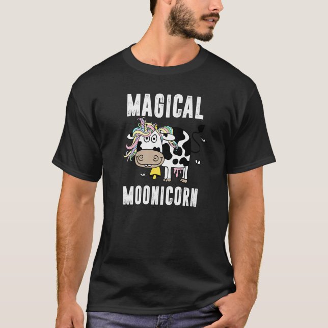 Magical Moonicorn  Unicorn For Men Women Cow T-Shirt (Front)