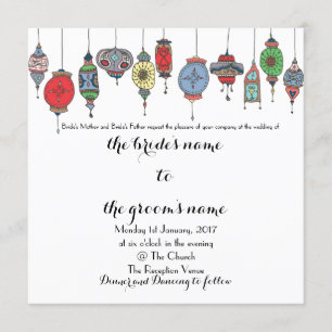 Magical Moroccan Lanterns Wedding Invitation