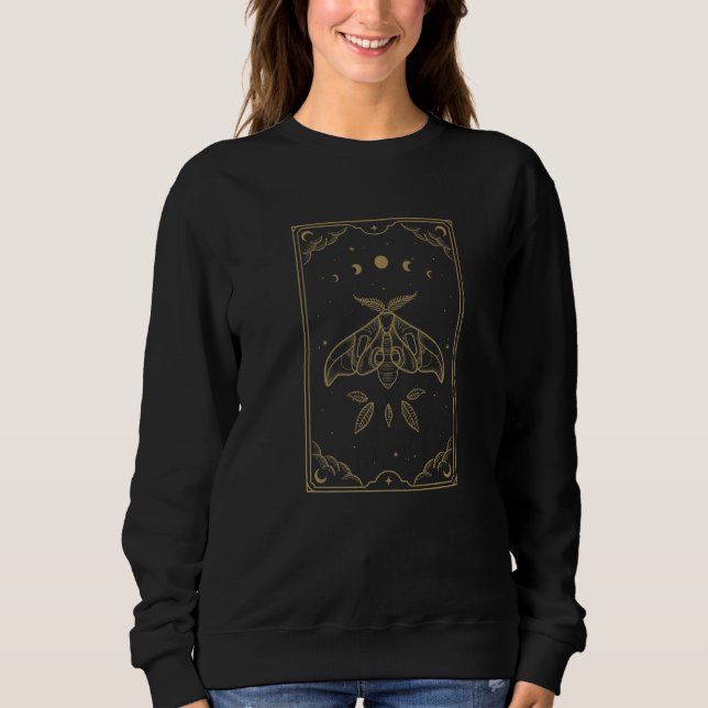 Magical Moth  Witchy Tarot Card Aesthetic Sweatshirt (Front)