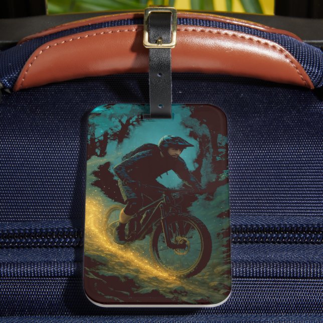 Magical Mountain Biking Adventure Trail Scene  Luggage Tag (Front Insitu 2)