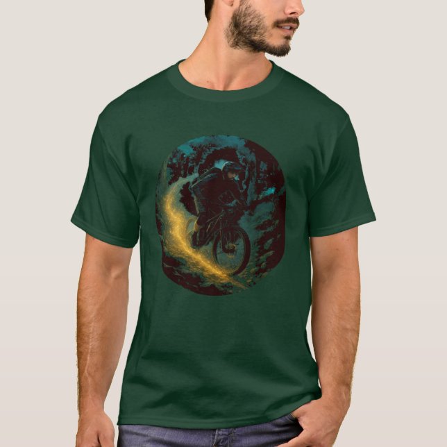 Magical Mountain Biking Adventure Trail Scene  T-Shirt (Front)
