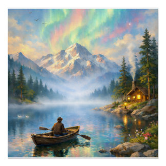 Magical Mountain Landscape Poster - Northern Light