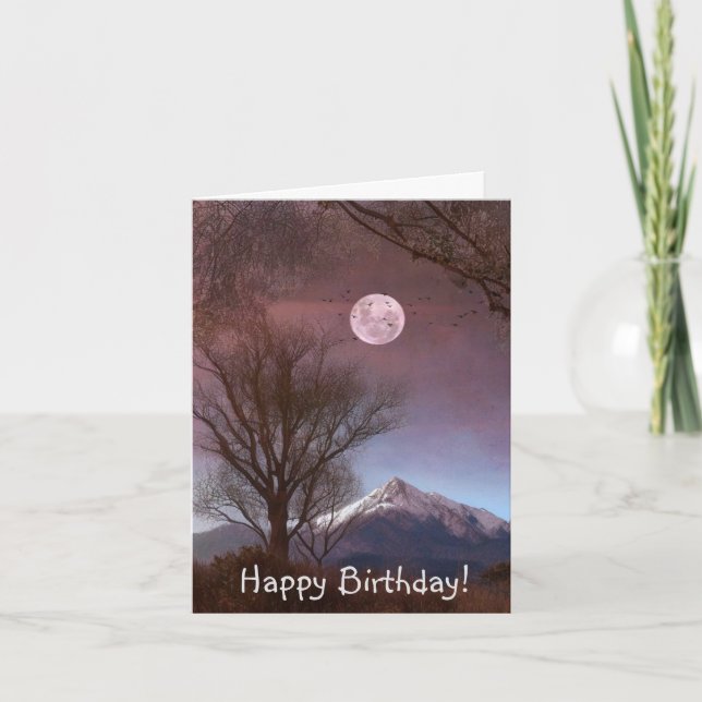 Magical Mountain View Birthday Card (Front)