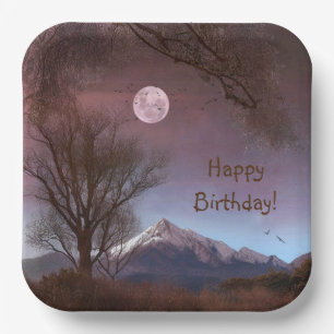 Magical Mountain View Paper Plate