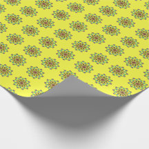 magical mushroom art wrapping paper