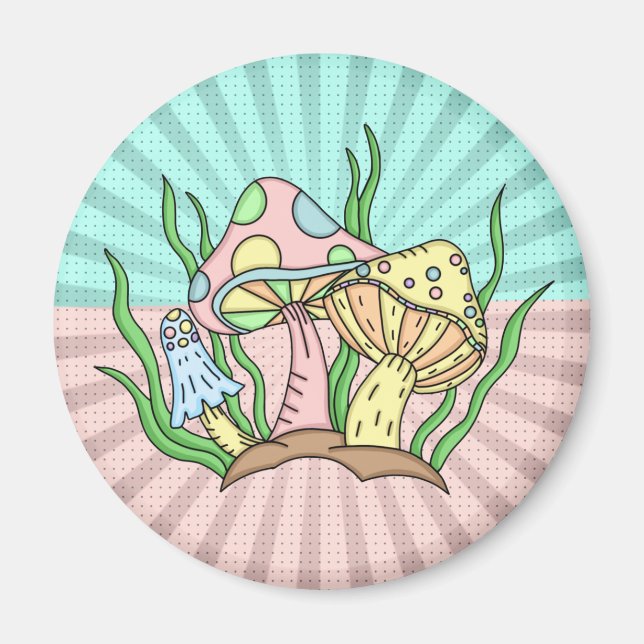 Magical Mushroom Cute Pastel    Magnet (Front)