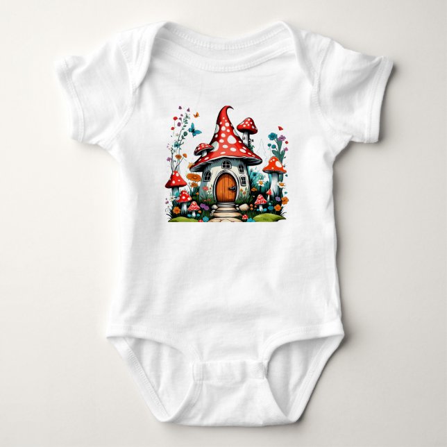 Magical Mushroom Home Baby Bodysuit (Front)