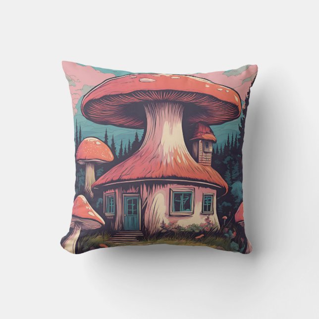 Magical Mushroom Meadow D2 Cushion (Front)