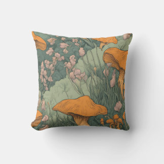 Magical Mushroom Meadow D32 Cushion