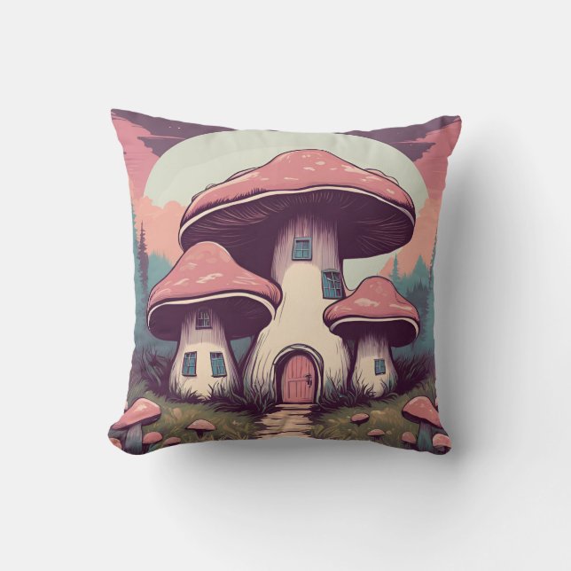 Magical Mushroom Meadow D4 Cushion (Front)