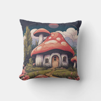 Magical Mushroom Meadow D7 Cushion