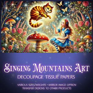 Magical Mushroom Meeting Vintage Wonderland Tissue Paper