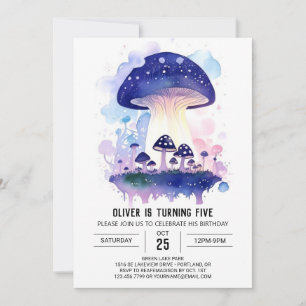 Magical Mushroom Toadstool Birthday Invitation