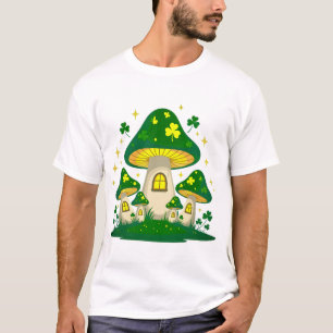 Magical Mushroom Village With Glowing T-Shirt