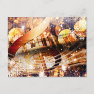 magical music note piano teacher festive holiday postcard