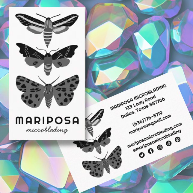 Magical Mystical 3 MOTHS Aesthetician Beauty Salon Business Card (Creator Uploaded)