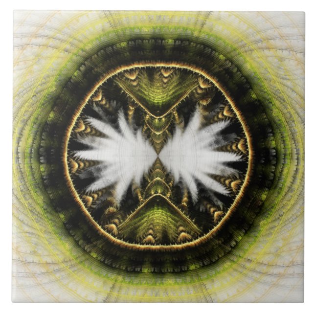 Magical mystical bright fractal pattern tile (Front)