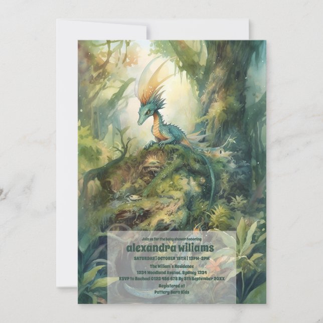 Magical Mystical Dragon Baby Shower Invitation (Front)