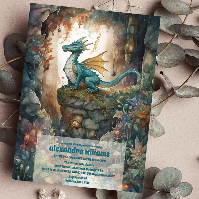 Magical Mystical Dragon Baby Shower Invitation (Creator Uploaded)