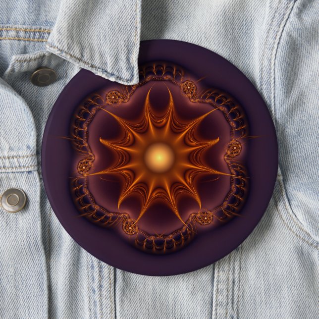 Magical mystical fairy fractal pattern 6 cm round badge (In Situ)