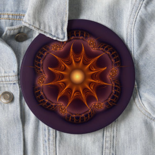 Magical mystical fairy fractal pattern 6 cm round badge