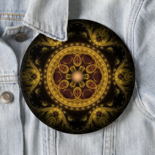 Magical mystical fairy fractal pattern mandala 6 cm round badge