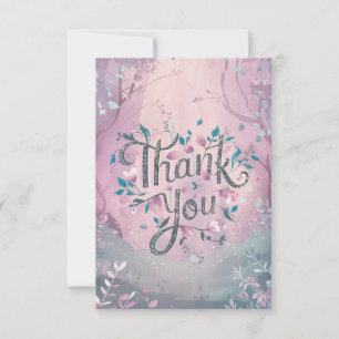 Magical Mystical Flora Woodland Thank You Card