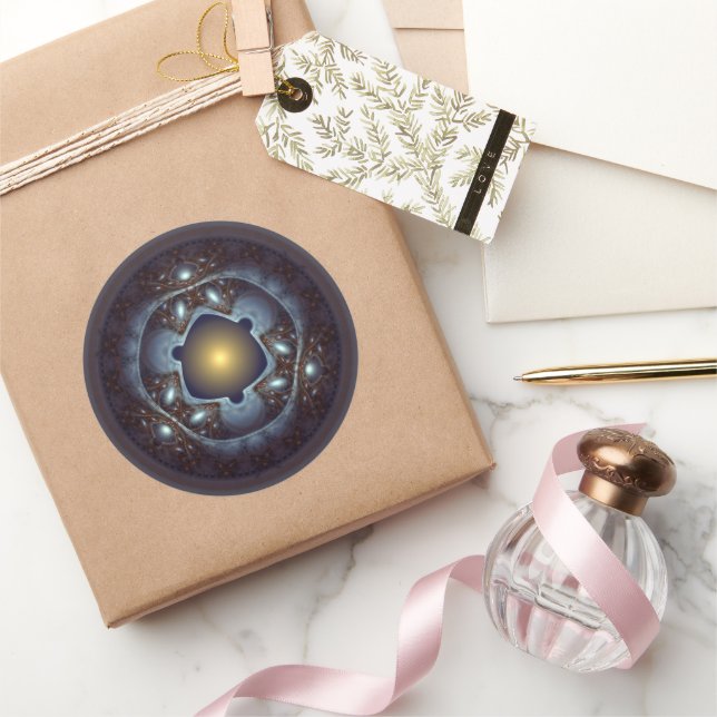 Magical mystical frilly pattern classic round sticker (Gifting)