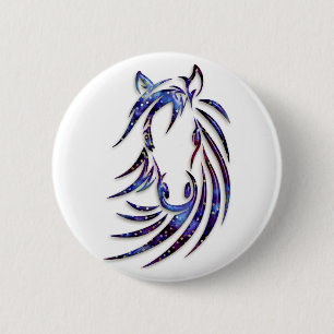 Magical Mystical Horse Portrait 6 Cm Round Badge