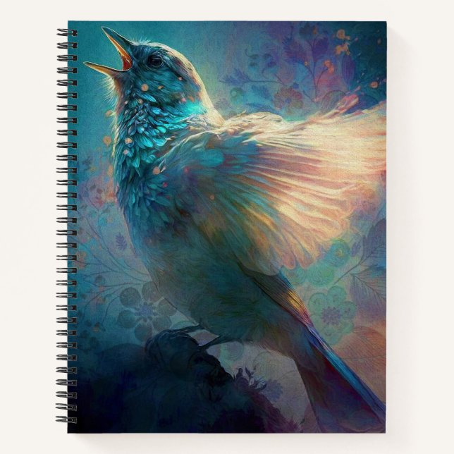 Magical Mystical Songbird Singing Its Song Notebook (Front)