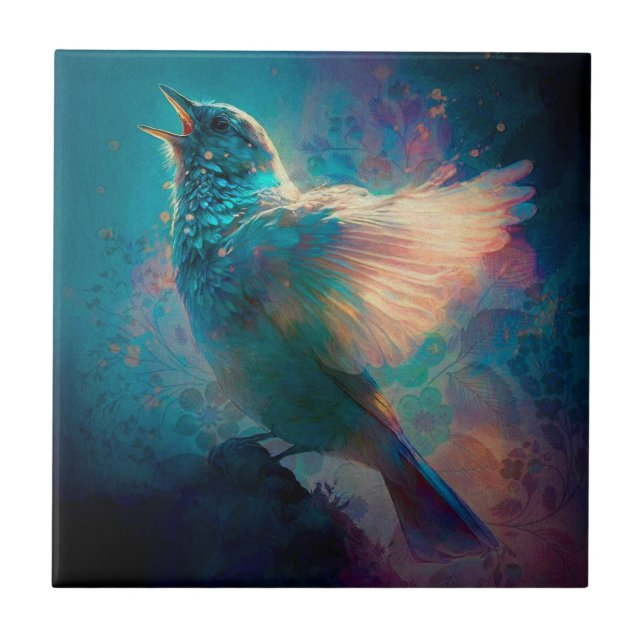 Magical Mystical Songbird Singing Its Song Tile (Front)