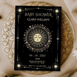 Magical mystical tarot boho sun Baby Shower Invitation