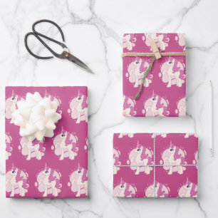 Magical Mythical Unicorn Illustration Wrapping Paper Sheet