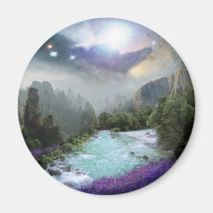 Magical Nature Landscape with Rushing Water Magnet