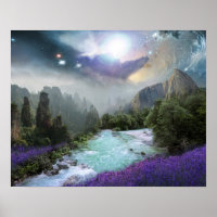 Magical Nature Landscape with Rushing Water