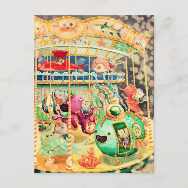 Magical Nautical Carousel Postcard (Front)
