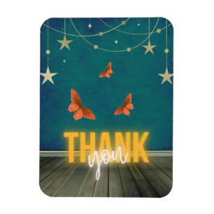 Magical Neon Lights & Butterflies  Magnet